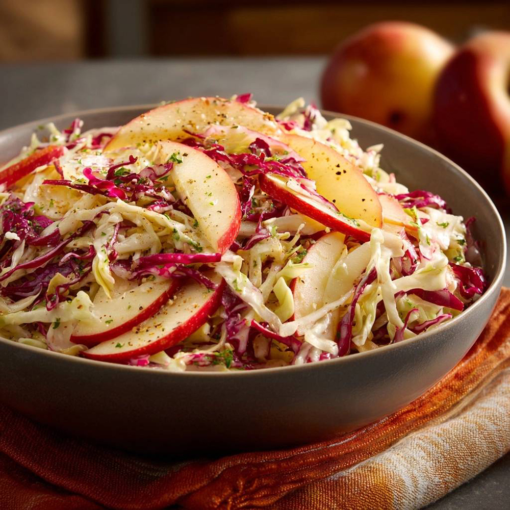 dish of apple fennel slaw